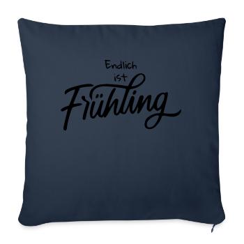 Endlich ist Frühling - Sofakissenbezug 45 x 45 cm - Navy - Vorne