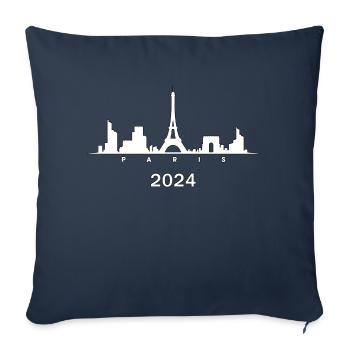 Paris Capitale France - Housse de coussin décorative 45 x 45 cm - bleu marine - Devant