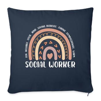 Reliable Loyal Kind Loving Dedicate Caring Social - Sofa pillowcase 17,3'' x 17,3'' (45 x 45 cm) - navy - Front