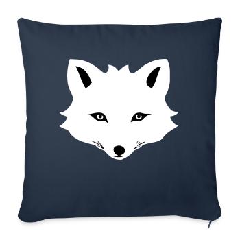 Renard arctique de dessin animé - Housse de coussin décorative 45 x 45 cm - bleu marine - Devant
