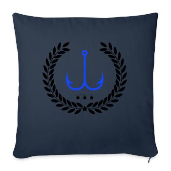 hameçon - Housse de coussin décorative 45 x 45 cm - bleu marine - Devant