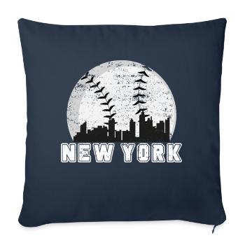 New York City Skyline Baseball Lover - Sofa pillowcase 17,3'' x 17,3'' (45 x 45 cm) - navy - Front