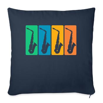 Sammlung von Vintage-Saxophonen - Sofakissenbezug 45 x 45 cm - Navy - Vorne