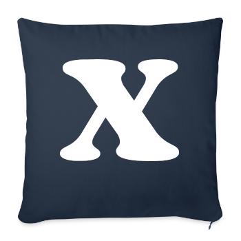Lettre x - Housse de coussin décorative 45 x 45 cm - bleu marine - Devant