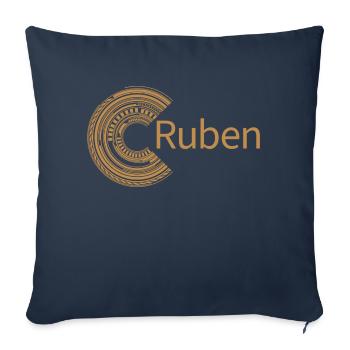 Pour Ruben - Housse de coussin décorative 45 x 45 cm - bleu marine - Devant