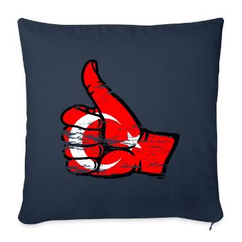 Drapeau de la Turquie Tout Effacer Utilisé Symbole - Housse de coussin décorative 45 x 45 cm - bleu marine - Devant