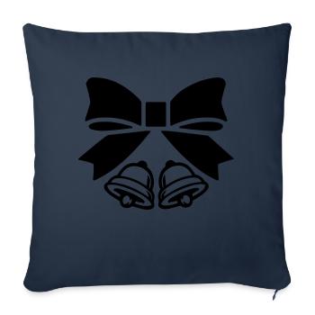 Cloches - Housse de coussin décorative 45 x 45 cm - bleu marine - Devant