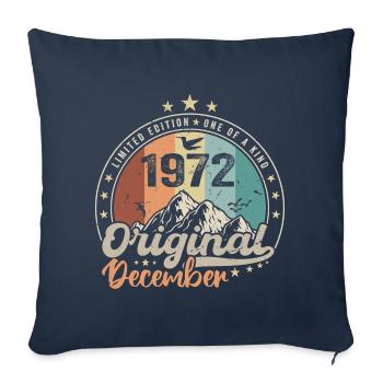 Décembre 1972 Cadeau Anniversaire - Decembre 1972 - Housse de coussin décorative 45 x 45 cm - bleu marine - Devant