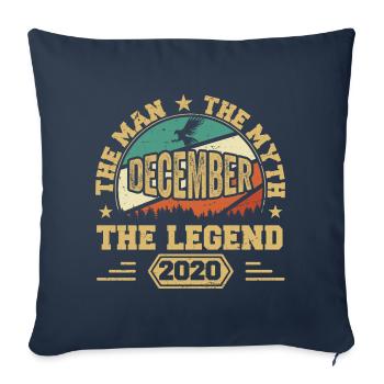 December 2020 Birthday December 2020 Gift - Sofa pillowcase 17,3'' x 17,3'' (45 x 45 cm) - navy - Front