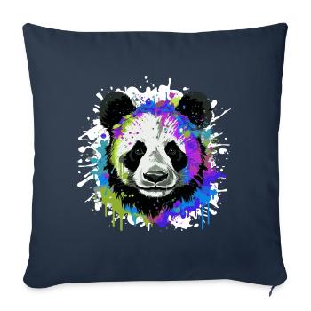 Panda Head Portrait Colorful - Sofa pillowcase 17,3'' x 17,3'' (45 x 45 cm) - navy - Front