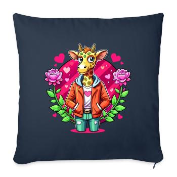 Giraffe Parade: Cool Giraffe - Sofa pillowcase 17,3'' x 17,3'' (45 x 45 cm) - navy - Front