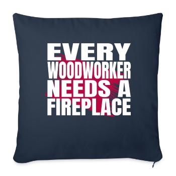 hearbeat génial forêt travail plombier blague - Housse de coussin décorative 45 x 45 cm - bleu marine - Devant