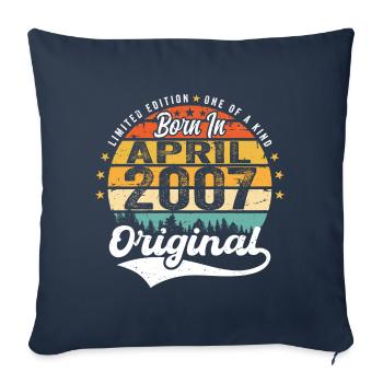 April 2007 Birthday Gift April 2007 Vintage - Sofa pillowcase 17,3'' x 17,3'' (45 x 45 cm) - navy - Front