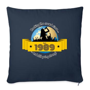35. Geburtstag Rockt die Menge seit 04/1989 - Sofakissenbezug 45 x 45 cm - Navy - Vorne