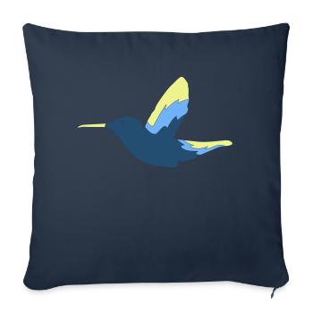 Colibri Oiseau - Housse de coussin décorative 45 x 45 cm - bleu marine - Devant