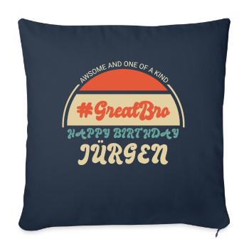 Frère Anniversaire Jürgen - Housse de coussin décorative 45 x 45 cm - bleu marine - Devant