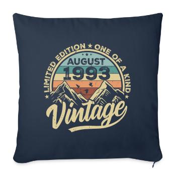 Anniversaire Août 1993 Cadeau d’anniversaire Août - Housse de coussin décorative 45 x 45 cm - bleu marine - Devant
