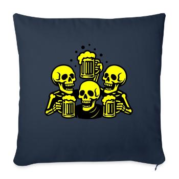 Skelett Bier Team Lustig - Sofakissenbezug 45 x 45 cm - Navy - Vorne
