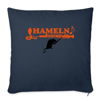 rat des enseignants / rat teacher (2c) - Housse de coussin décorative 45 x 45 cm - bleu marine - Devant