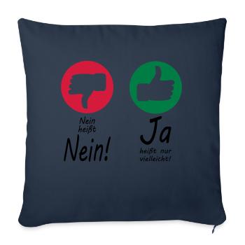 Nein heißt Nein + Daumen - Sofakissenbezug 45 x 45 cm - Navy - Vorne