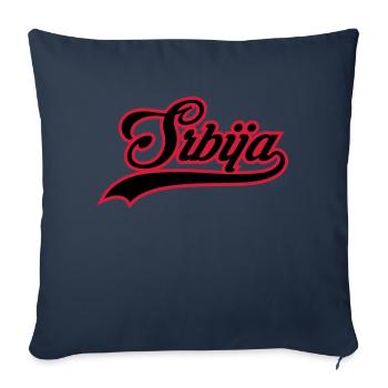 Serbia - Sofa pillowcase 17,3'' x 17,3'' (45 x 45 cm) - navy - Front