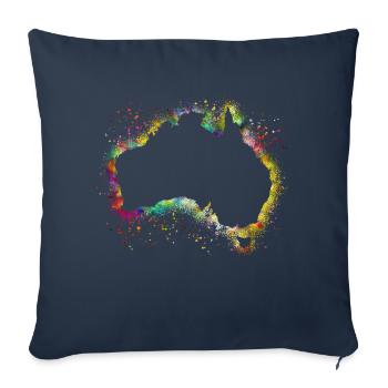 Australia continent - Sofa pillowcase 17,3'' x 17,3'' (45 x 45 cm) - navy - Front