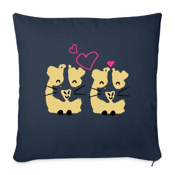 cute gini pig guinea pig couple - Sofa pillowcase 17,3'' x 17,3'' (45 x 45 cm) - navy - Front