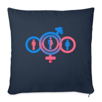 Divers le nouveau sexe, Gender Equal, Neutre - Housse de coussin décorative 45 x 45 cm - bleu marine - Devant