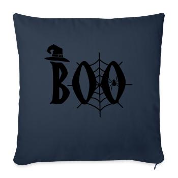 Boo Halloween - Housse de coussin décorative 45 x 45 cm - bleu marine - Devant