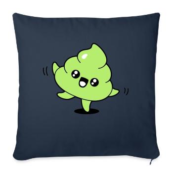 Emoji caca danse - Housse de coussin décorative 45 x 45 cm - bleu marine - Devant