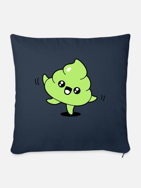 Emoji caca danse - Housse de coussin décorative 45 x 45 cm - bleu marine