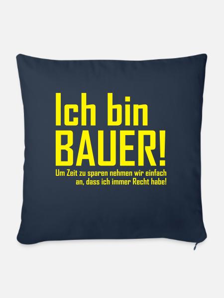 ich bin bauer - Sofakissenbezug 45 x 45 cm - Navy