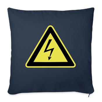 Haute tension - Housse de coussin décorative 45 x 45 cm - bleu marine - Devant