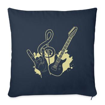 Guitar rock hand sign metal hand clef - Sofa pillowcase 17,3'' x 17,3'' (45 x 45 cm) - navy - Front