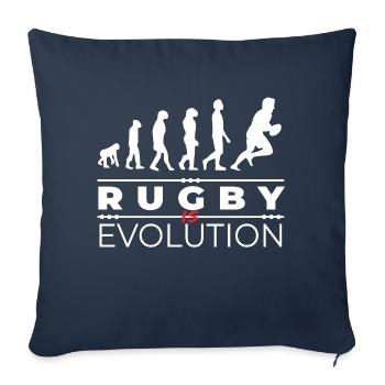 Rugby is evolution - Message Humour Parodie Rugby - Housse de coussin décorative 45 x 45 cm - bleu marine - Devant