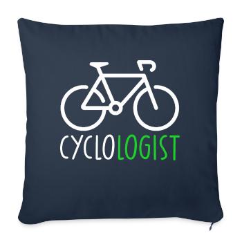 cyclologist / humour sport cyclisme vélo - Housse de coussin décorative 45 x 45 cm - bleu marine - Devant