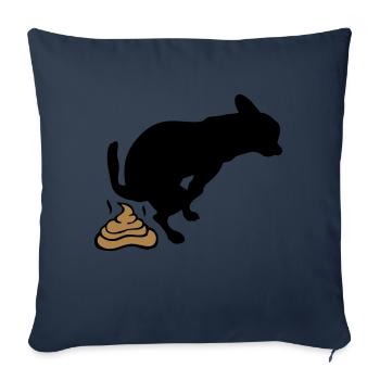 chien merde chie - Housse de coussin décorative 45 x 45 cm - bleu marine - Devant