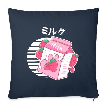 Esthétique Rose Pastel Coréen - Housse de coussin décorative 45 x 45 cm - bleu marine - Devant