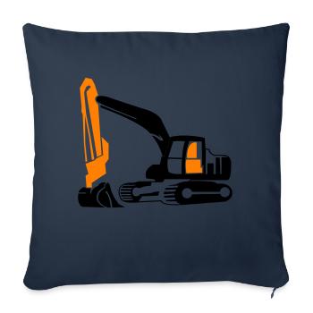Excavatrice - Housse de coussin décorative 45 x 45 cm - bleu marine - Devant