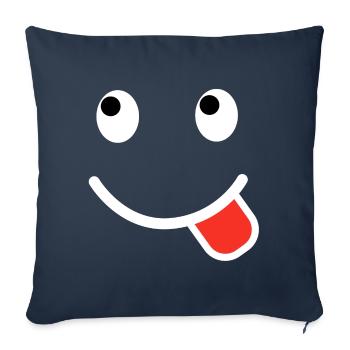Sourire, drôle de visage drôle photos drôles - Housse de coussin décorative 45 x 45 cm - bleu marine - Devant
