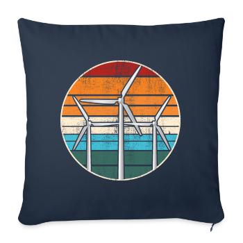 Windmill Retro Vintage Climate Change Earth Day - Sofa pillowcase 17,3'' x 17,3'' (45 x 45 cm) - navy - Front