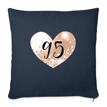 95 Heart Number - Sofa pillowcase 17,3'' x 17,3'' (45 x 45 cm) - navy - Front