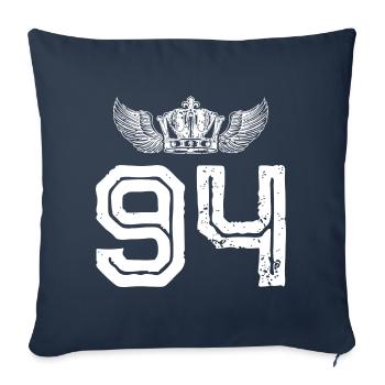 94 Couronne numérique - Housse de coussin décorative 45 x 45 cm - bleu marine - Devant