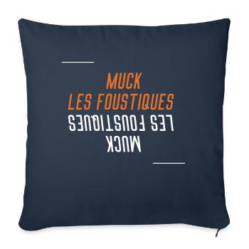 Muck Les Foustiques Deteste les Piqûres moustiques - Housse de coussin décorative 45 x 45 cm - bleu marine - Devant