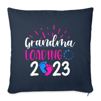 2023 Grand-mère chargeante grand-mère grand-mère 2023 - Housse de coussin décorative 45 x 45 cm - bleu marine - Devant