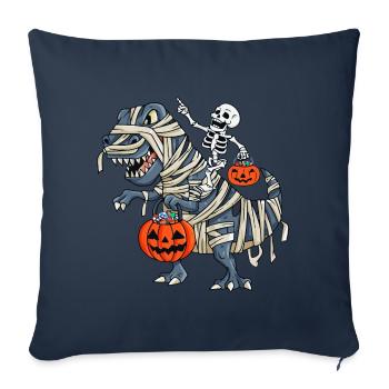 Skeleton Riding Mom Dinosaur - Sofa pillowcase 17,3'' x 17,3'' (45 x 45 cm) - navy - Front
