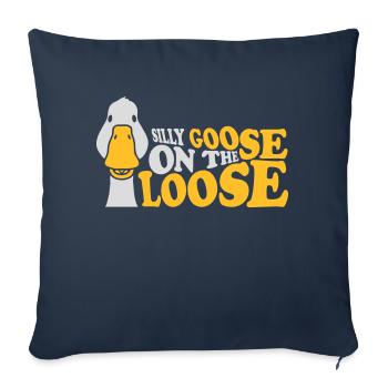 oie en liberté - Housse de coussin décorative 45 x 45 cm - bleu marine - Devant