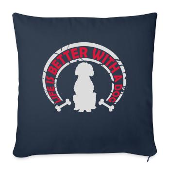 better with a dog - Sofakissenbezug 45 x 45 cm - Navy - Vorne