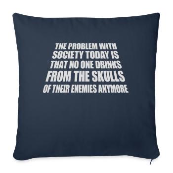 drinks from enemies skulls - Sofa pillowcase 17,3'' x 17,3'' (45 x 45 cm) - navy - Front