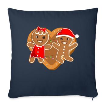 Biscuits au chocolat au pain d’épices de Noël - Housse de coussin décorative 45 x 45 cm - bleu marine - Devant